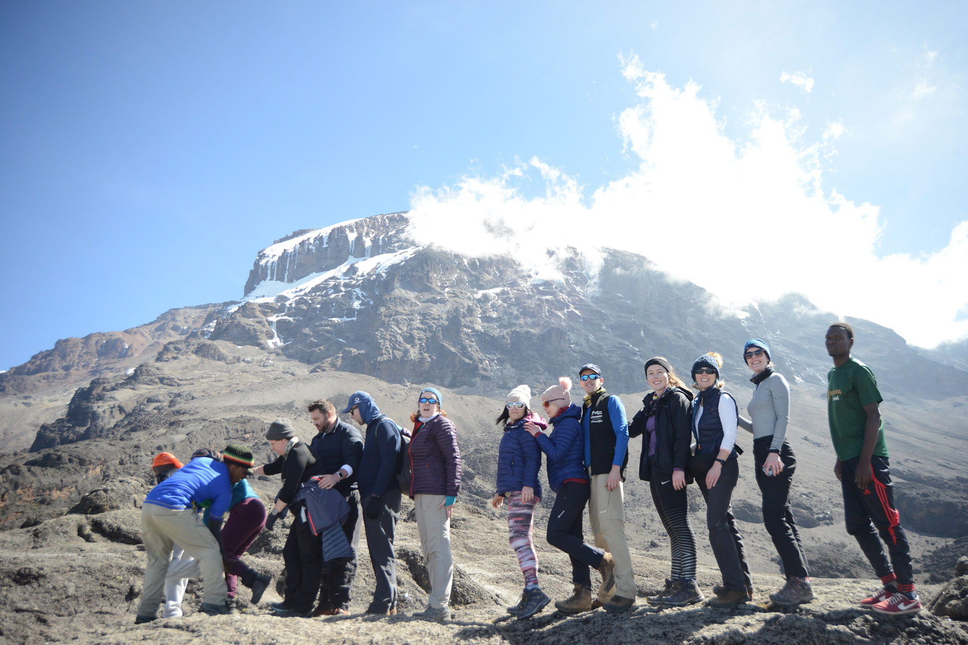 Trekkers on Mount Kilimanjaro