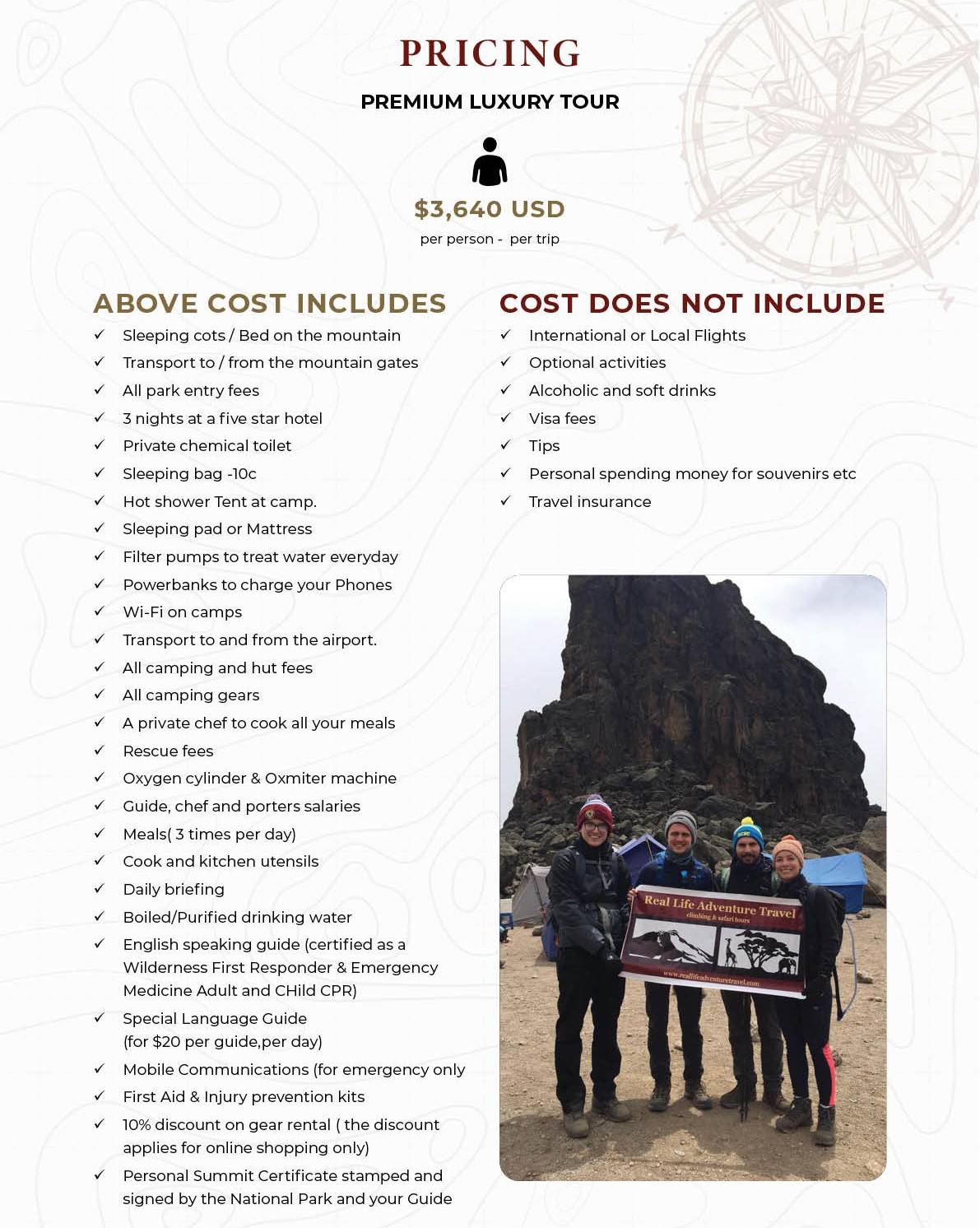 RLAT - 8 Day Western Breach Route Itinerary-Luxury Price